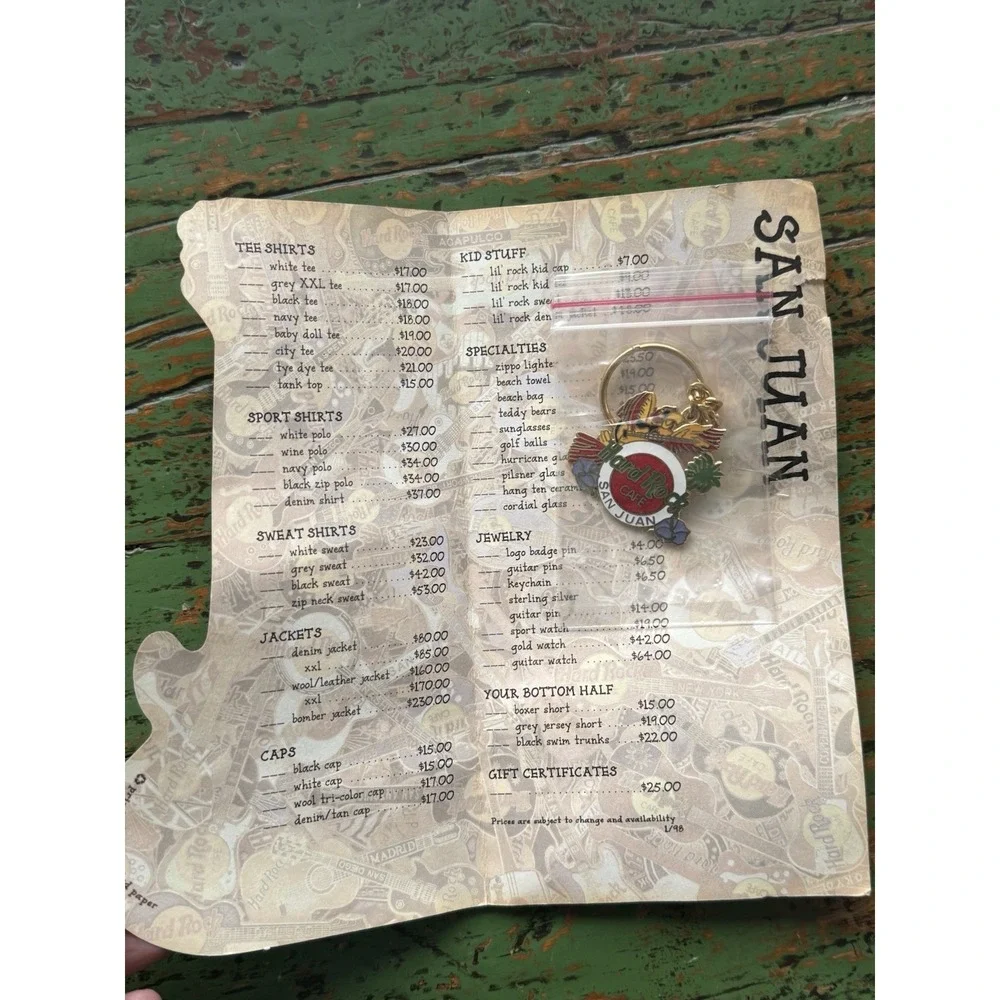 Vintage Hard Rock Cafe San Juan City-Exclusive‎ Keychain.